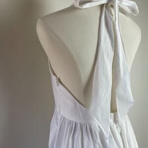 NWT Zara White Maxi Dress Medium Halter Graduation Engagement Photos Dress